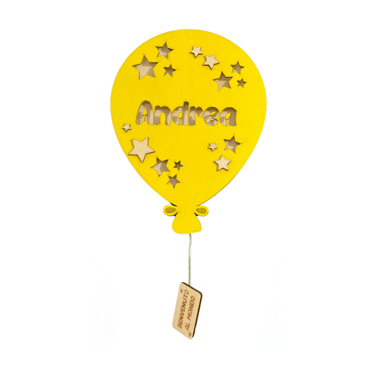 PALLONCINO GIALLO Lampada in legno